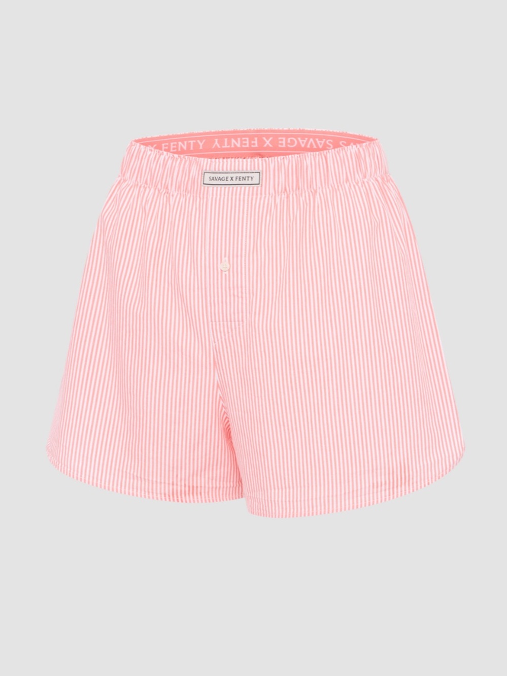 Savage X Fenty Pink & White Striped Boxer Shorts
